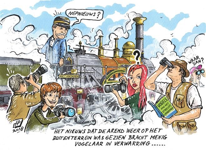 Arend onder stoom (Cartoon Hans Proper).