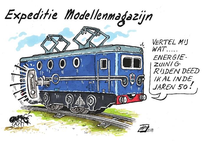 Opening modellenmagazijn (Cartoon: Hans Proper).
